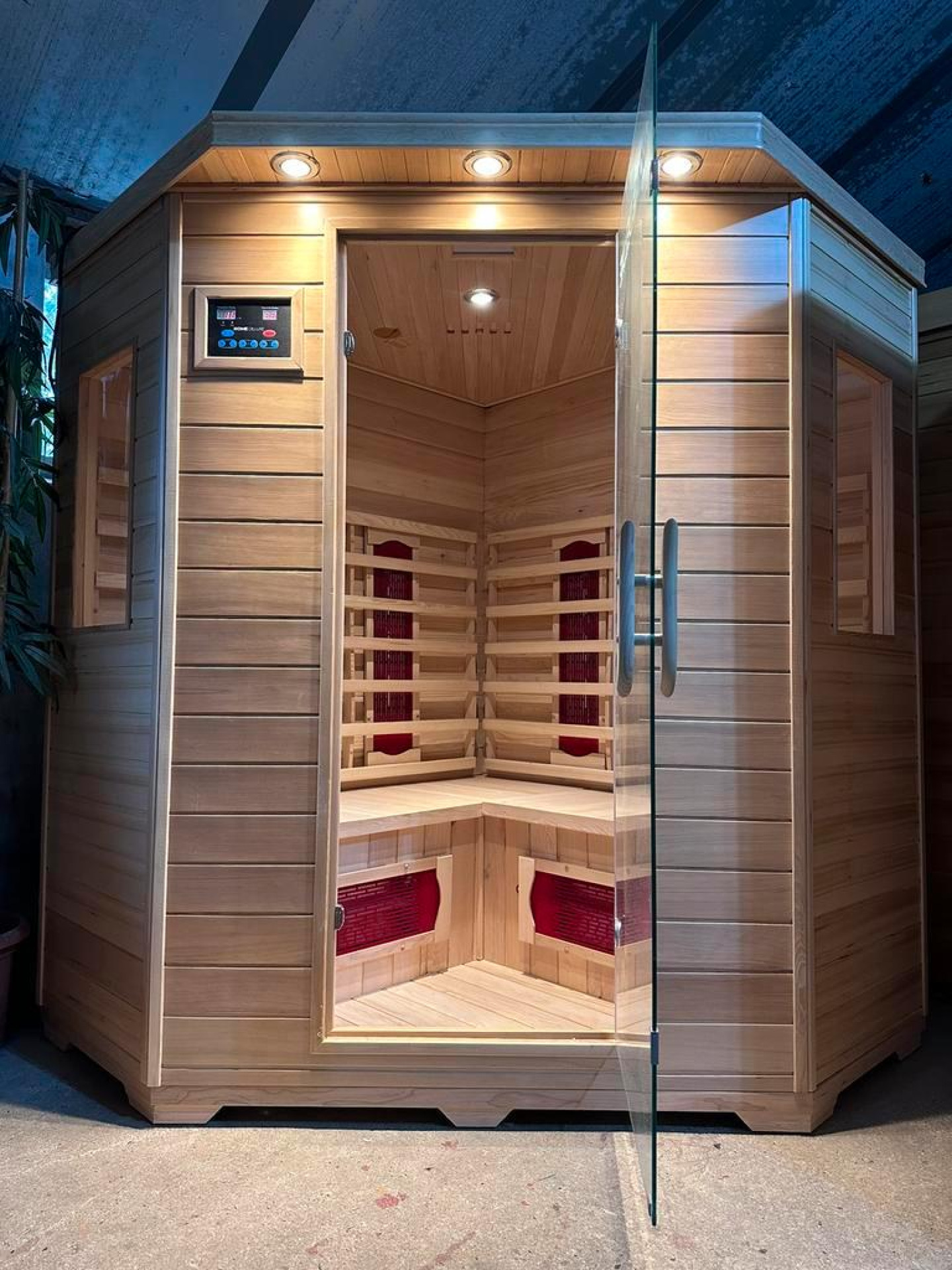 Combi (lange golf) Sauna Hemlock | 150x150 | 3.5kW Vega | ZWZYW