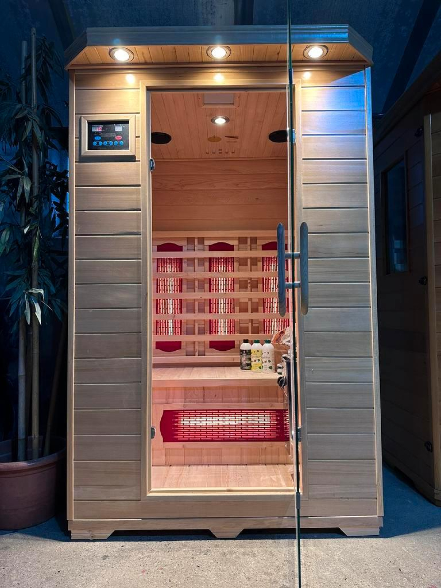 Combi sauna full spectrum infrarood stralers met opgietkachel - HIEBP