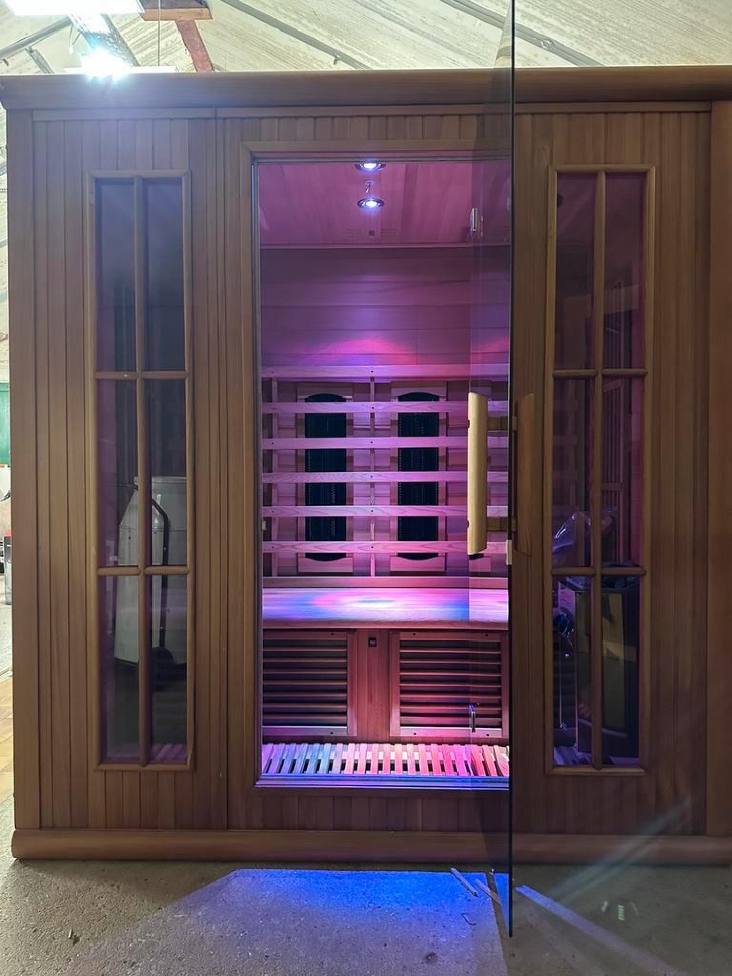 Combi sauna infrarood (lange golf stralers) met opgietkachel - EL8T4