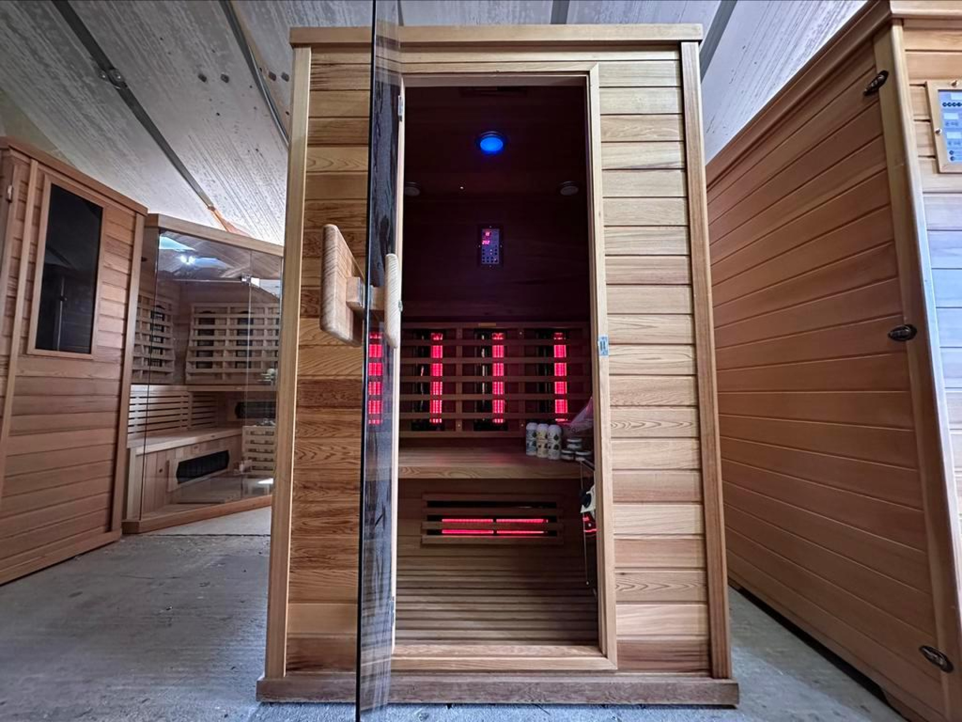 Combi Duo (korte en lange golf) Sauna Hemlock | 130x100 | 3,5kW Vega | E28RU