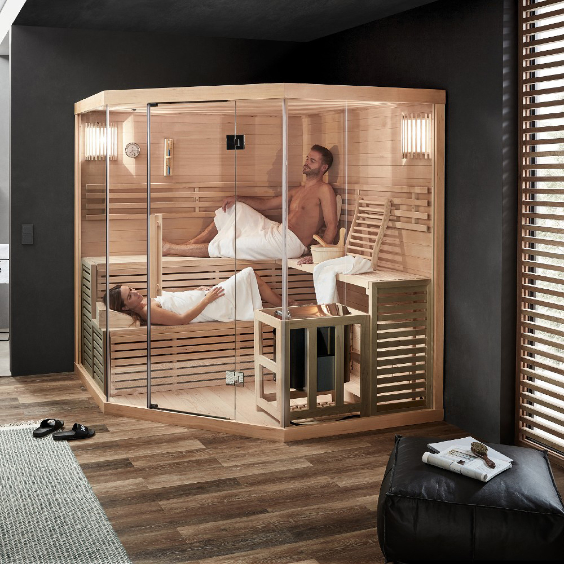 Traditionele finse 6 persoons sauna